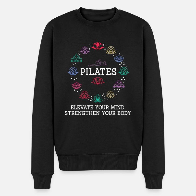 Pilates dit mandala - Pull Premium bio Homme - noir