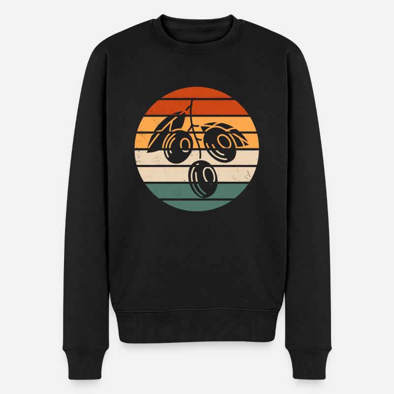 Rétro Green Olive Design - Pull Premium bio Homme - noir