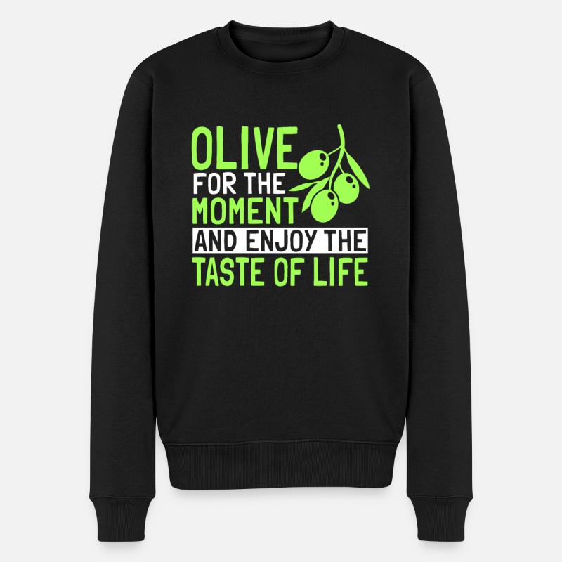 Tolles Oliven Liebhaber Geschenk - Männer Premium Bio Pullover - Schwarz