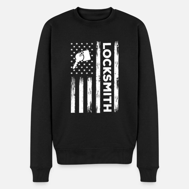 Serrurier américain - Pull Premium bio Homme - noir