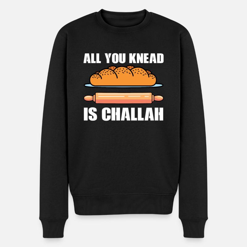 Challah Backen - Männer Premium Bio Pullover - Schwarz