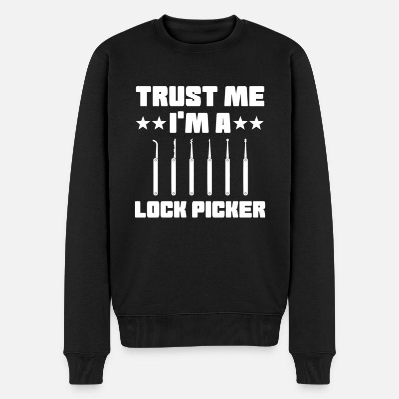 Lustiges Lockpicker Spruch - Männer Premium Bio Pullover - Schwarz