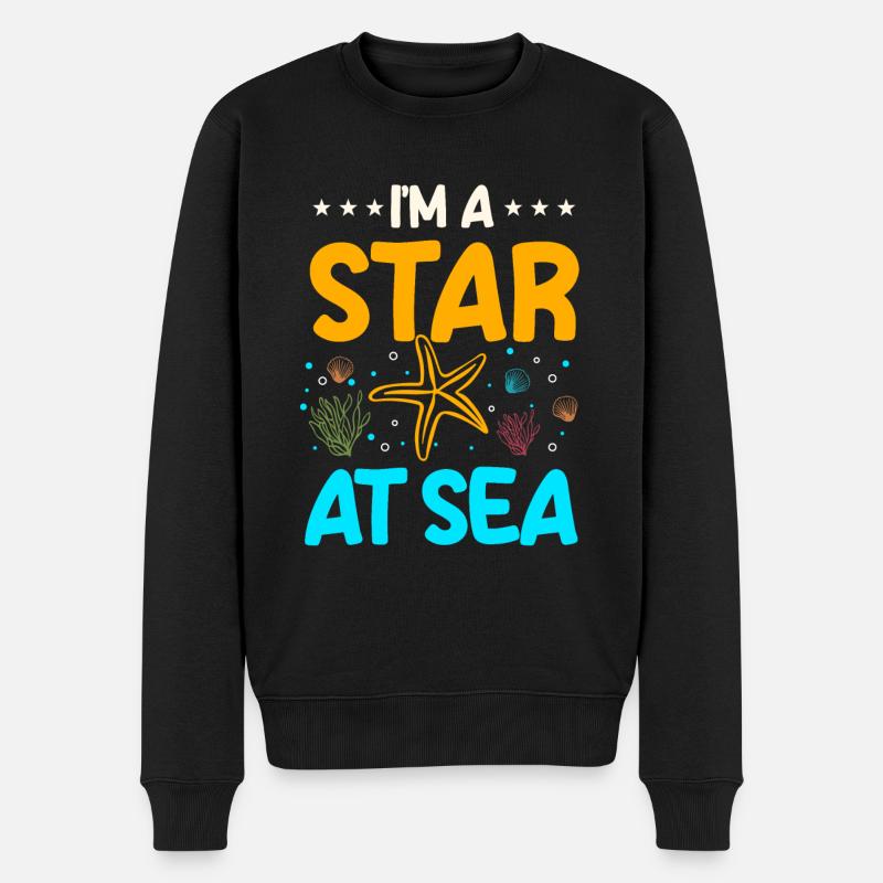 Lustiges Seestern Geschenkidee - Männer Premium Bio Pullover - Schwarz