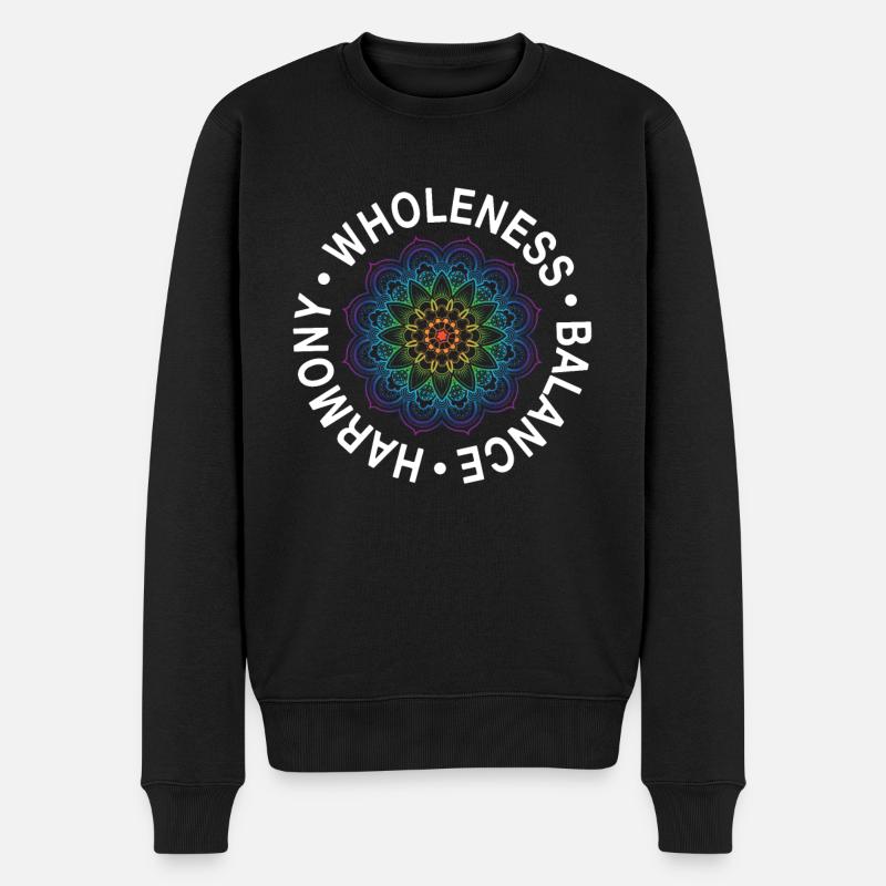 Tolles Yoga-mantra-design - Männer Premium Bio Pullover - Schwarz