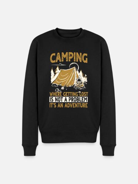 Camping - Men's Premium Organic Jumper - black