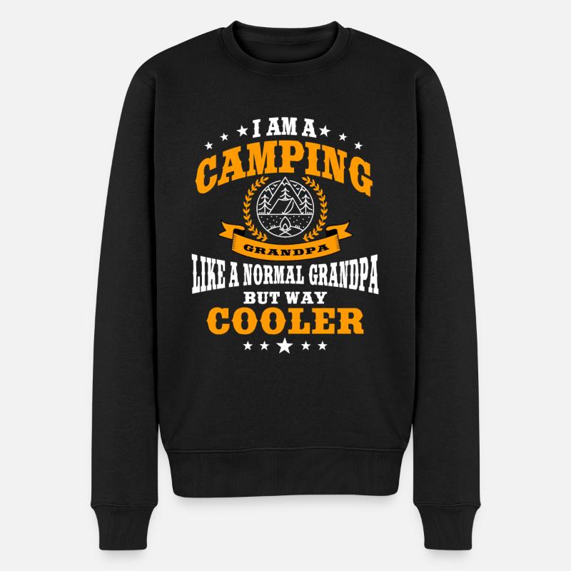 Amusant camping grand-père - Pull Premium bio Homme - noir
