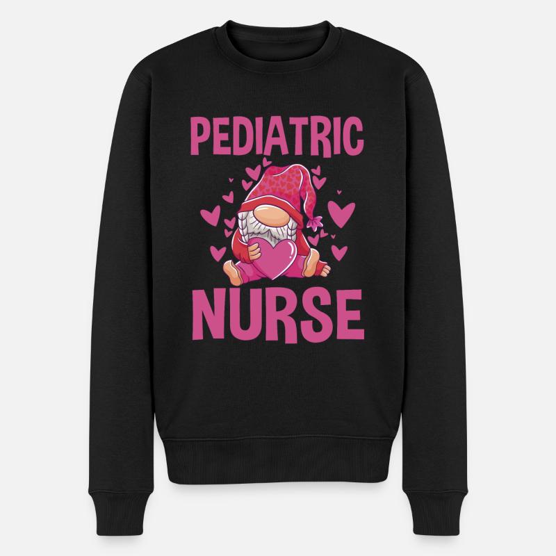 Kinderkrankenschwester Gnom - Männer Premium Bio Pullover - Schwarz