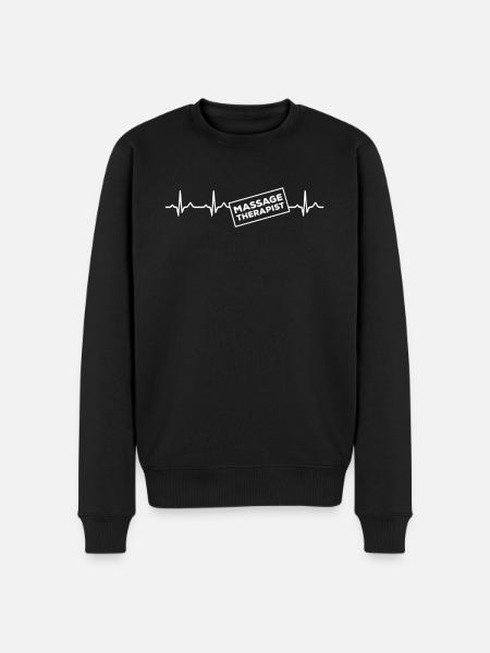 Massage Therapist Heartbeat - Men's Premium Organic Jumper - black