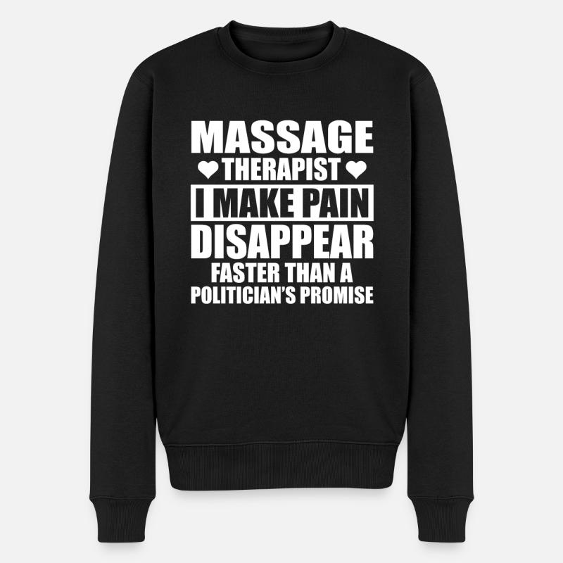 Lustiges Massagetherapeuten Design - Männer Premium Bio Pullover - Schwarz