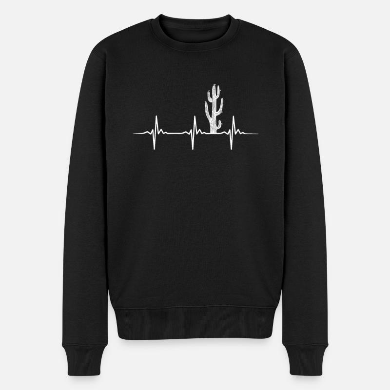Saguaro Cactus Heartbeat - Pull Premium bio Homme - noir