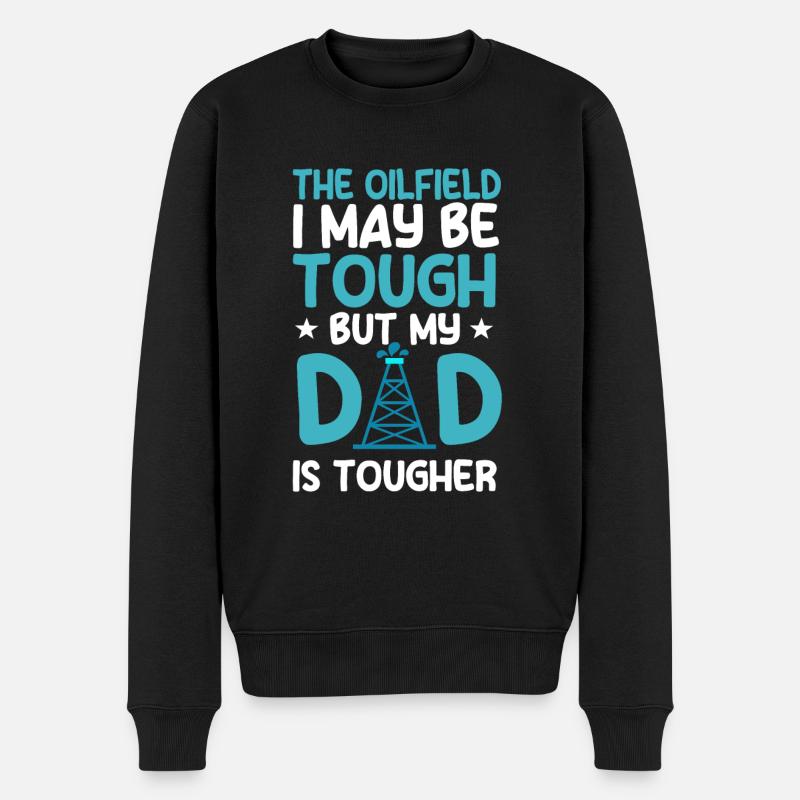 Süßer Ölfeld-vater Sagt Kinder Sohn Tochter - Männer Premium Bio Pullover - Schwarz