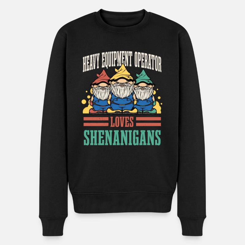 Schwermaschinenführer St. Patricks Day - Männer Premium Bio Pullover - Schwarz