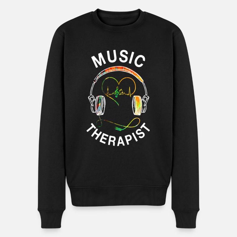 Musicothérapeute - Pull Premium bio Homme - noir
