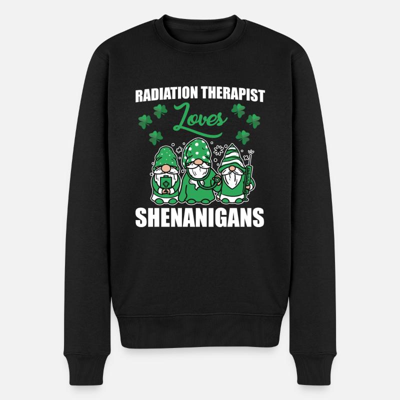 Strahlentherapeut St. Patricks Day - Männer Premium Bio Pullover - Schwarz