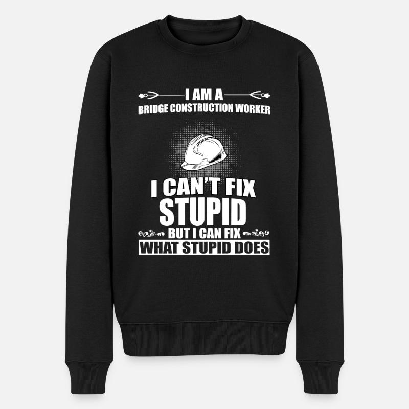 Lustiger Brückenbauarbeiter Humor - Männer Premium Bio Pullover - Schwarz