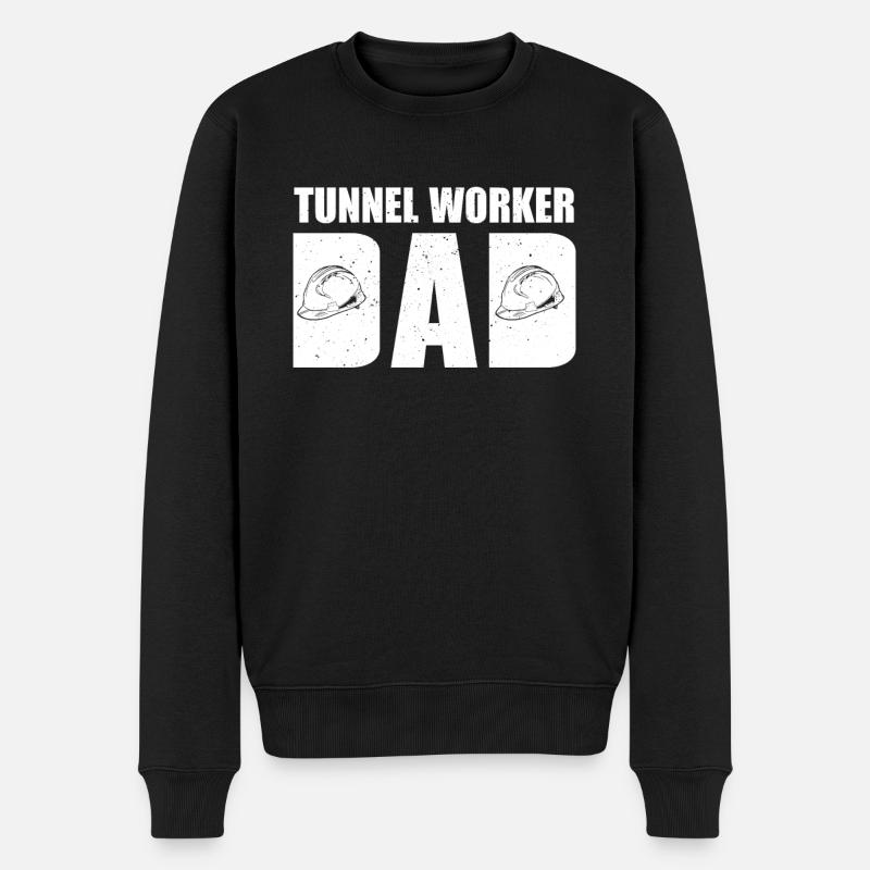 Papa ouvrier de tunnel - Pull Premium bio Homme - noir