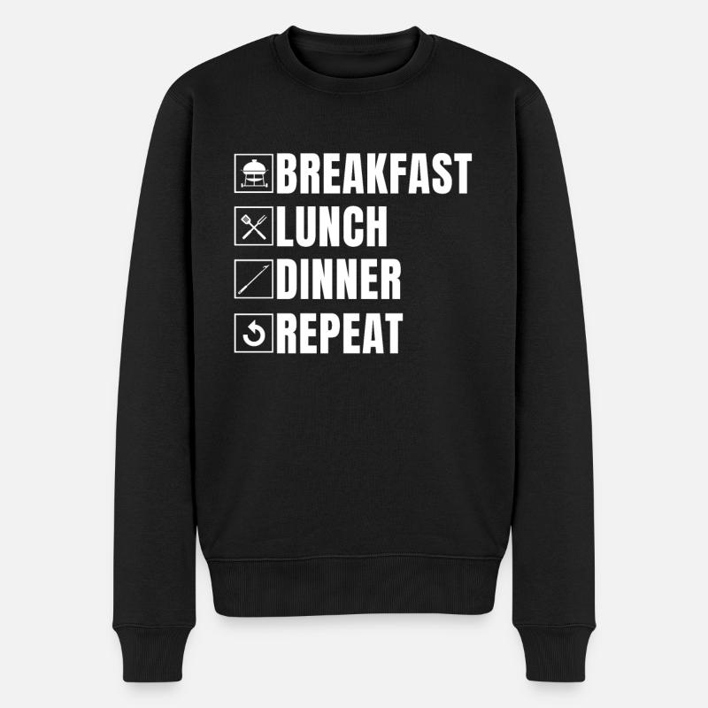 Grillen - Männer Premium Bio Pullover - Schwarz