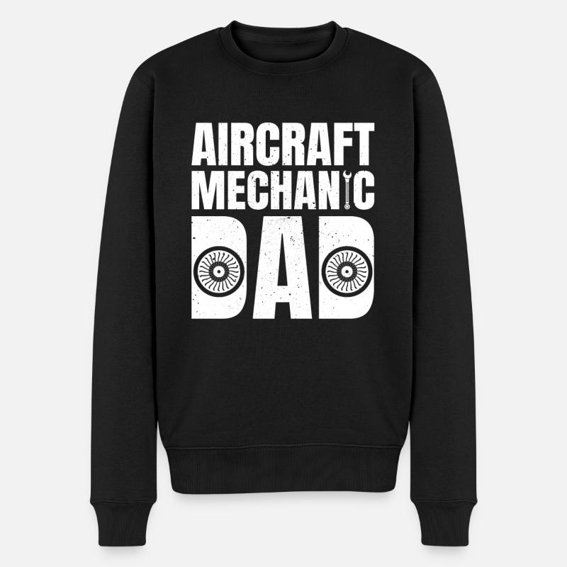 Flugzeugmechaniker Papa - Männer Premium Bio Pullover - Schwarz