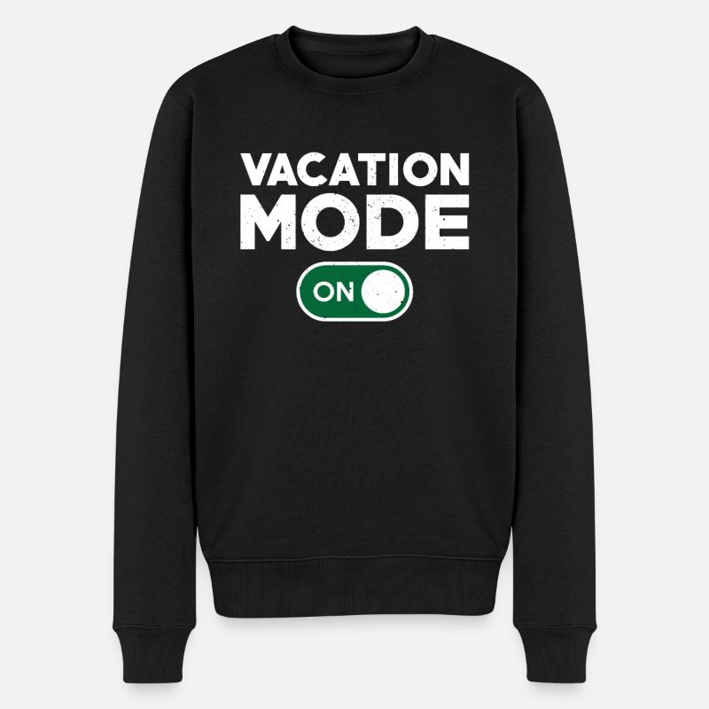 Lustiger Urlaubsmodus Eingeschaltet - Männer Premium Bio Pullover - Schwarz