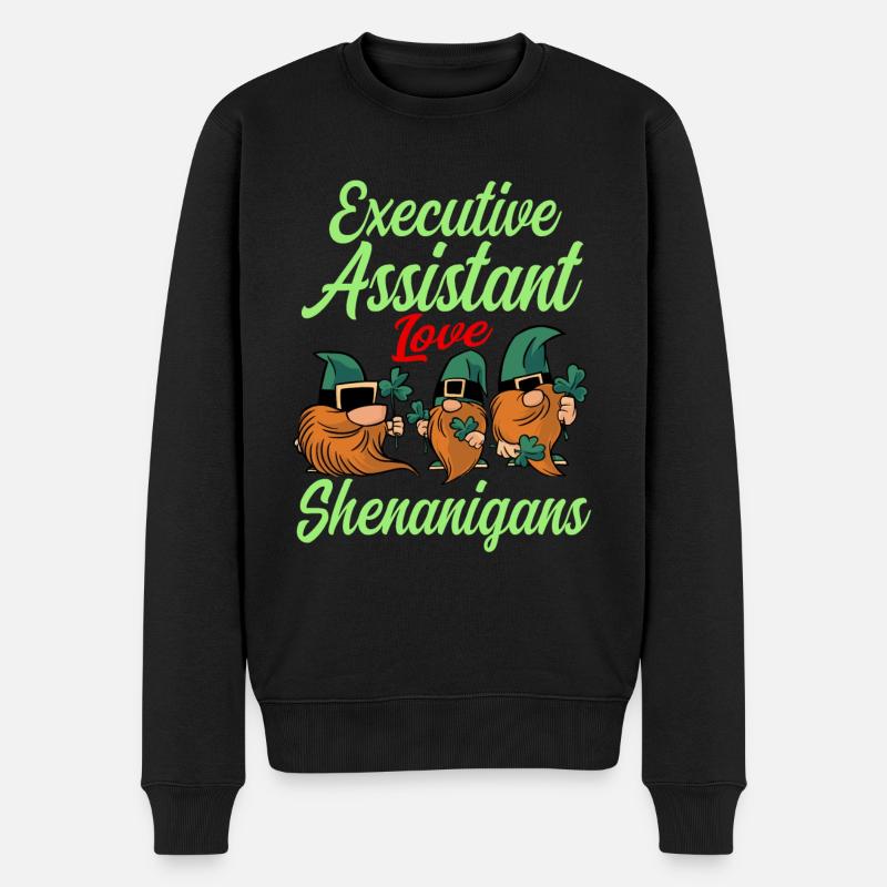 Executive Assistant St. Patrick's Day - Men's Premium Organic Jumper - black