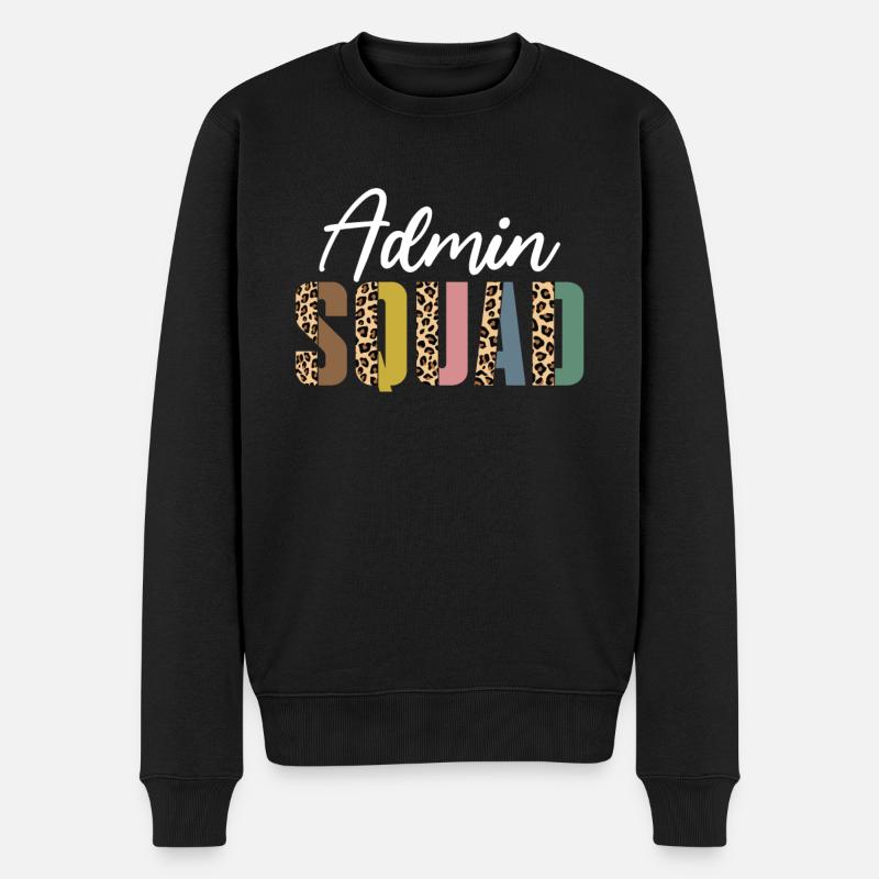 Admin squad leopard print - Men's Premium Organic Jumper - black
