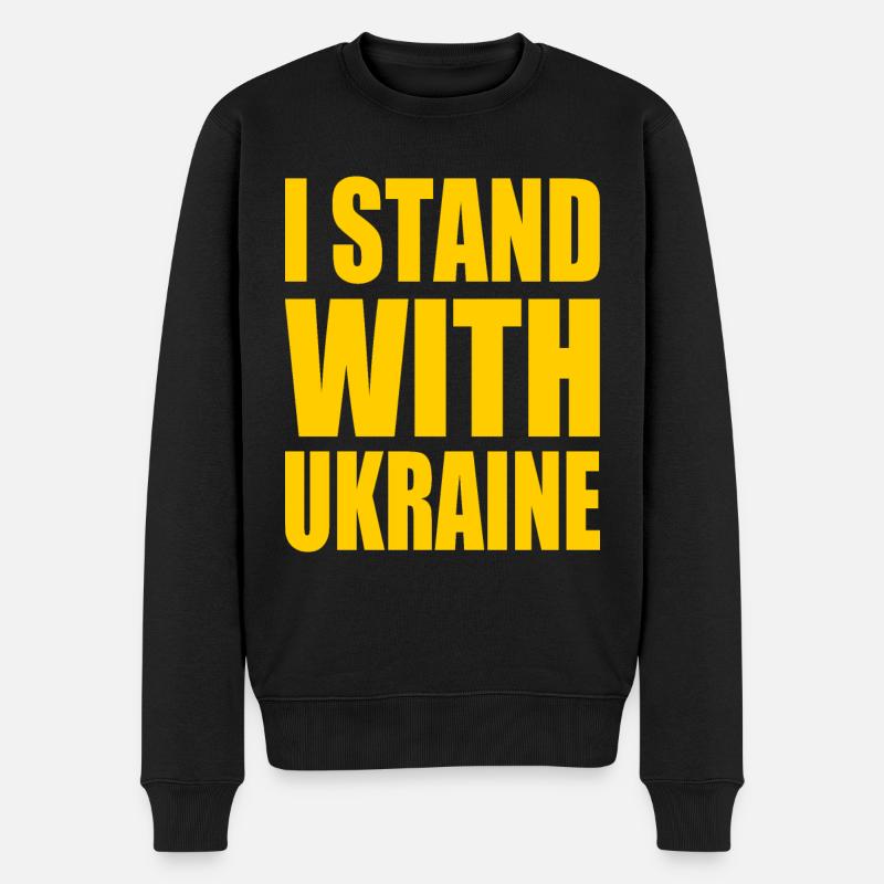 I stand with ukraine - Pull Premium bio Homme - noir