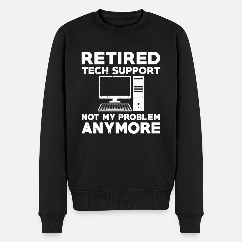 Pensionierter Technischer Support - Männer Premium Bio Pullover - Schwarz