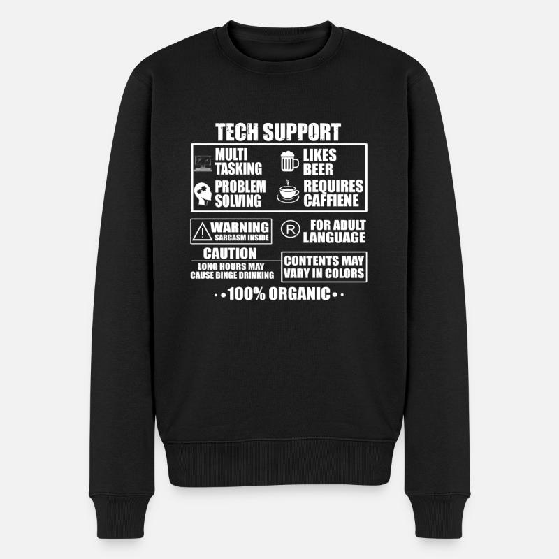 Tech Support - Men's Premium Organic Jumper - black