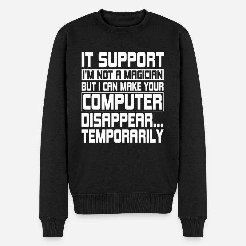 Sjov IT-support computeringeniør - Økologisk premium-sweatshirt til mænd - sort