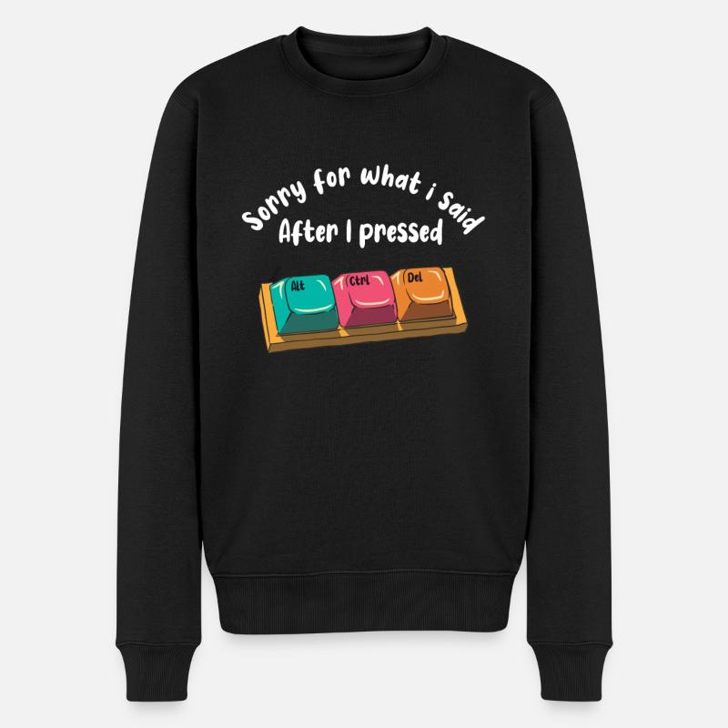 Funny Computer Nerd Gift - Men's Premium Organic Jumper - black