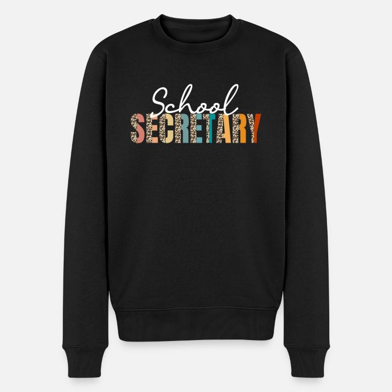 Schulsekretär Leopard Design - Männer Premium Bio Pullover - Schwarz