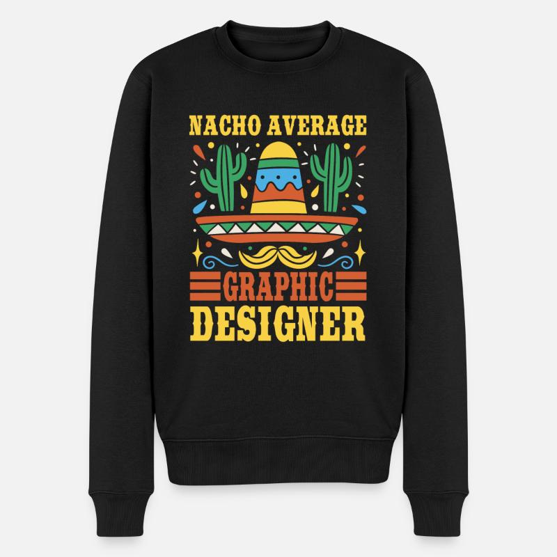 Nacho Average Graphic Designer - Men's Premium Organic Jumper - black