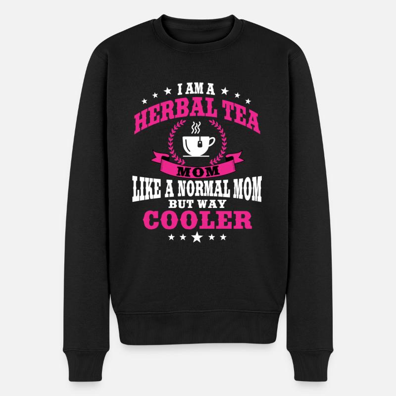 Lustige Kräutertee Mama Design Frauen - Männer Premium Bio Pullover - Schwarz
