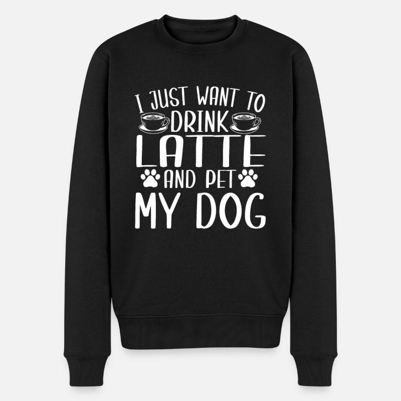 Café Latte Dog Lovers - Pull Premium bio Homme - noir
