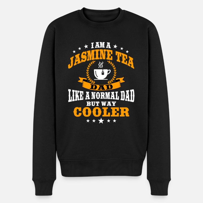 Lustiges Jasmin-Tee Papa - Männer Premium Bio Pullover - Schwarz