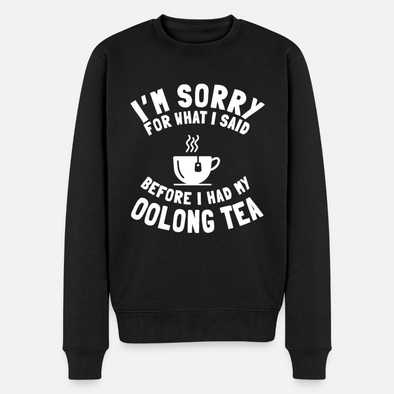 Oolong Tee - Männer Premium Bio Pullover - Schwarz