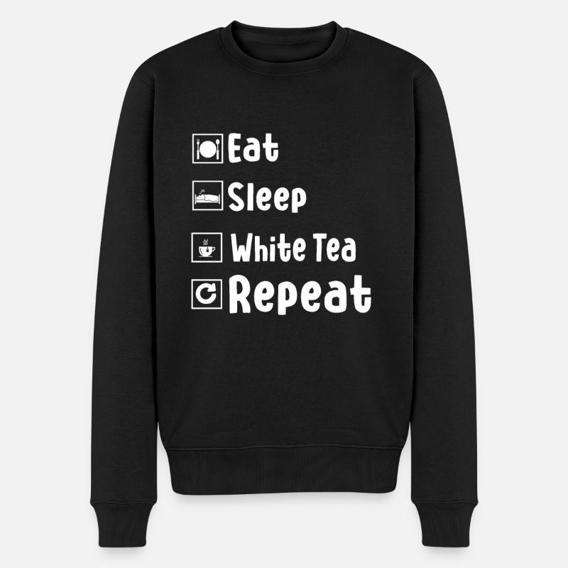Funny White Tea Gift - Men's Premium Organic Jumper - black