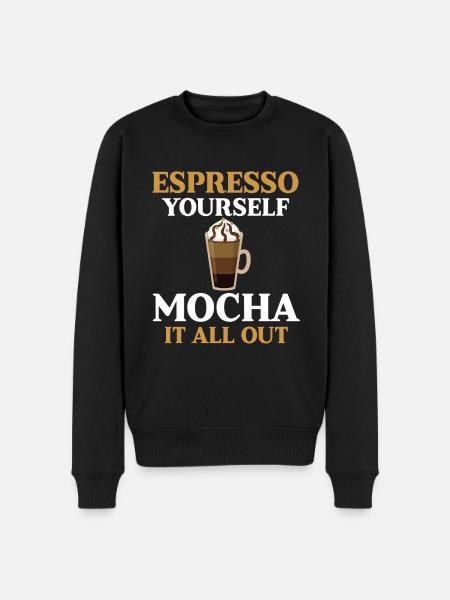 Mocha Coffee - Men's Premium Organic Jumper - black