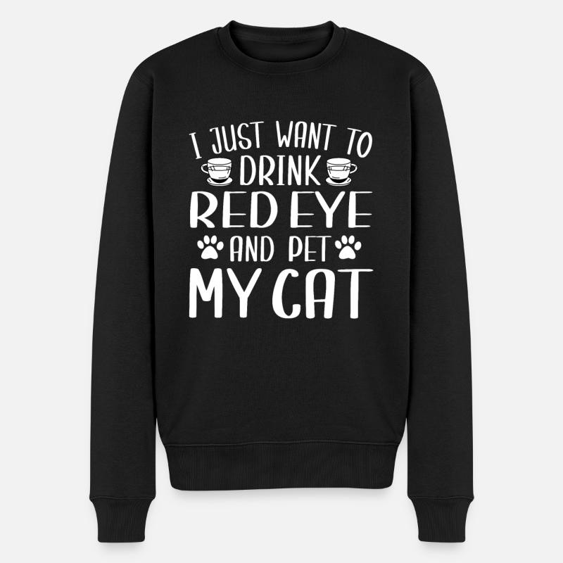 Red Eye Kaffee - Männer Premium Bio Pullover - Schwarz