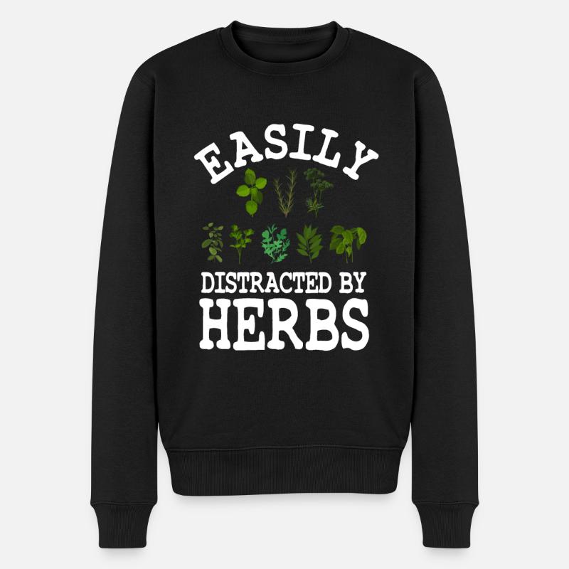 Lustiges Kräuterliebhaber Geschenk - Männer Premium Bio Pullover - Schwarz