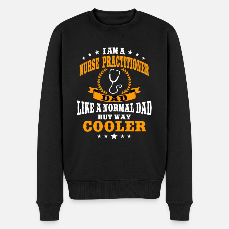 Krankenschwester Papa - Männer Premium Bio Pullover - Schwarz