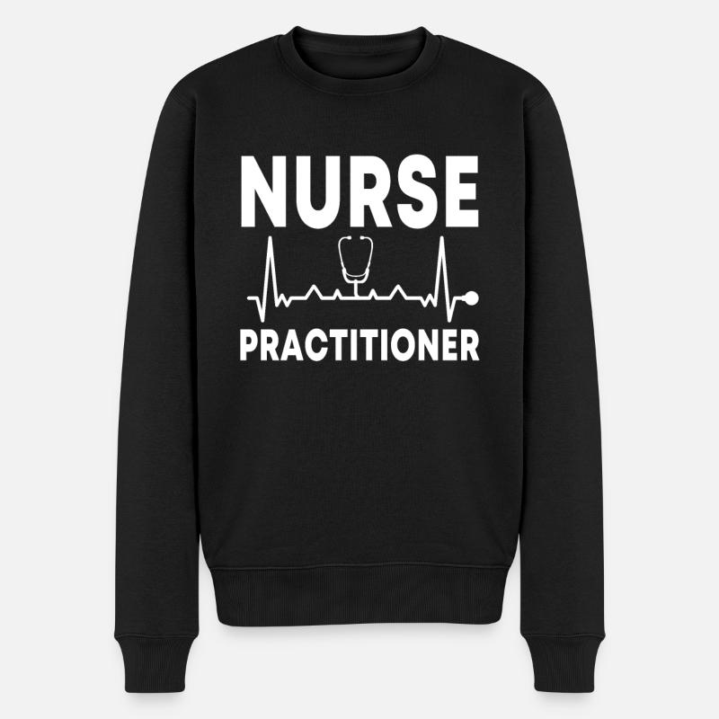 Rythme cardiaque d’infirmière stéthoscope - Pull Premium bio Homme - noir