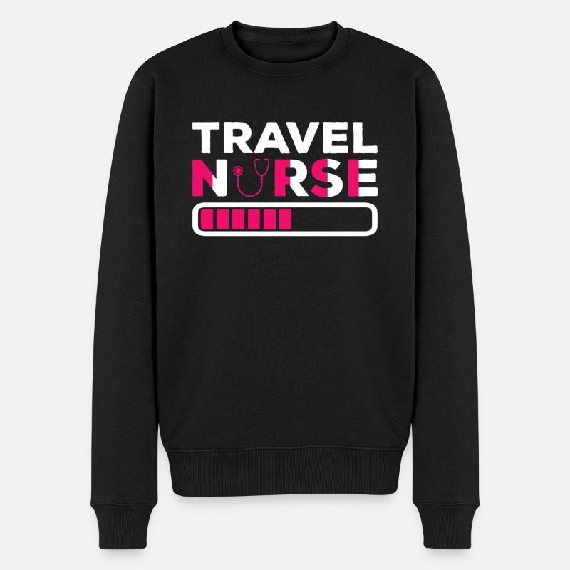 Zeitarbeit Pflege Krankenschwester - Männer Premium Bio Pullover - Schwarz