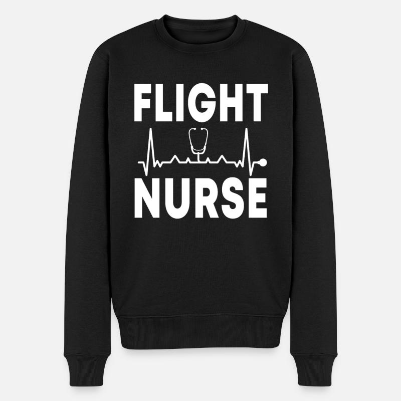 Flight Nurse - Männer Premium Bio Pullover - Schwarz