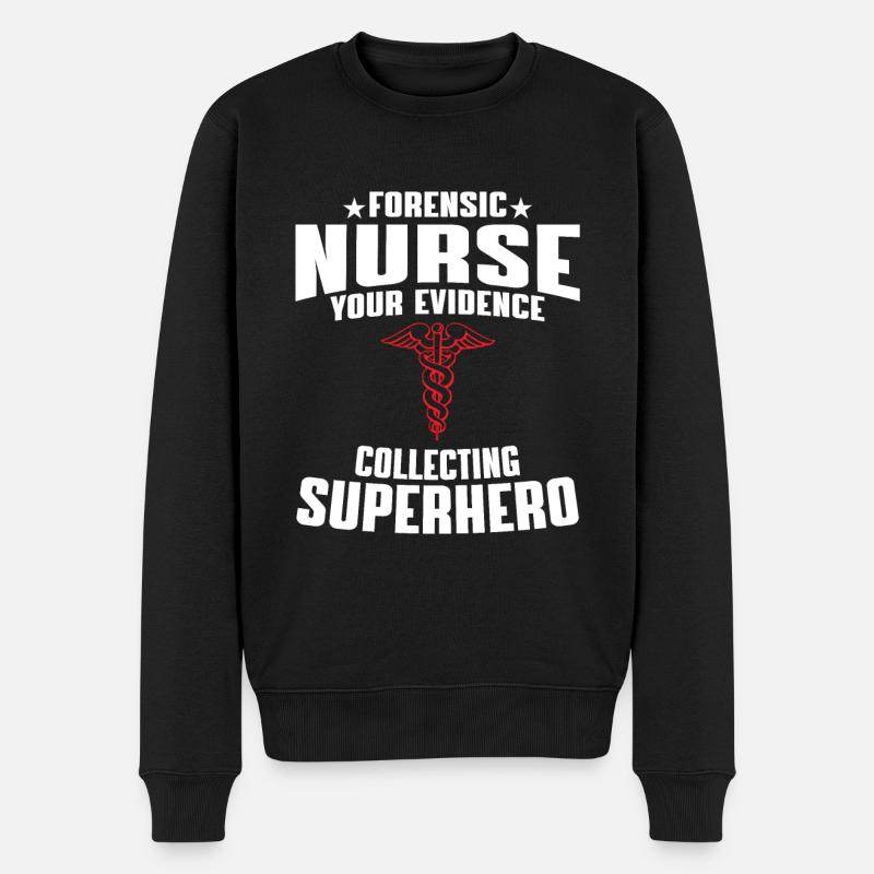 Forensische Krankenschwester Geschenk - Männer Premium Bio Pullover - Schwarz