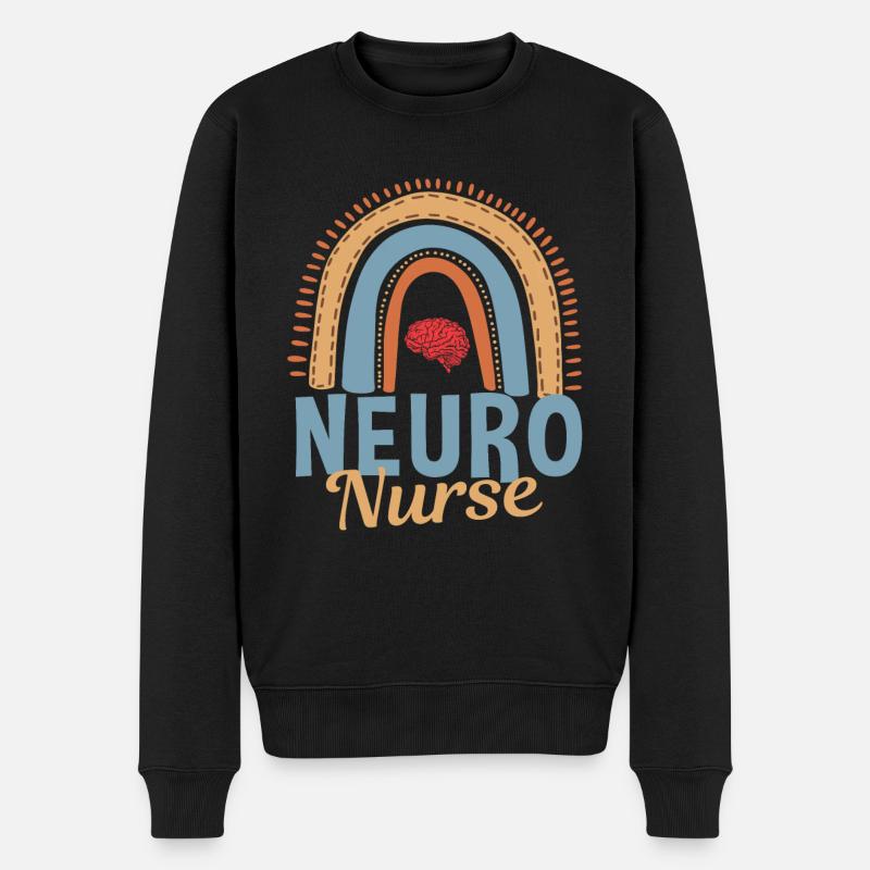 Infirmière du Neuro Arc-en-ciel - Pull Premium bio Homme - noir