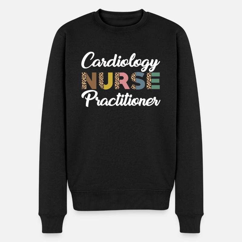 Kardiologie Krankenschwester Leopard - Männer Premium Bio Pullover - Schwarz