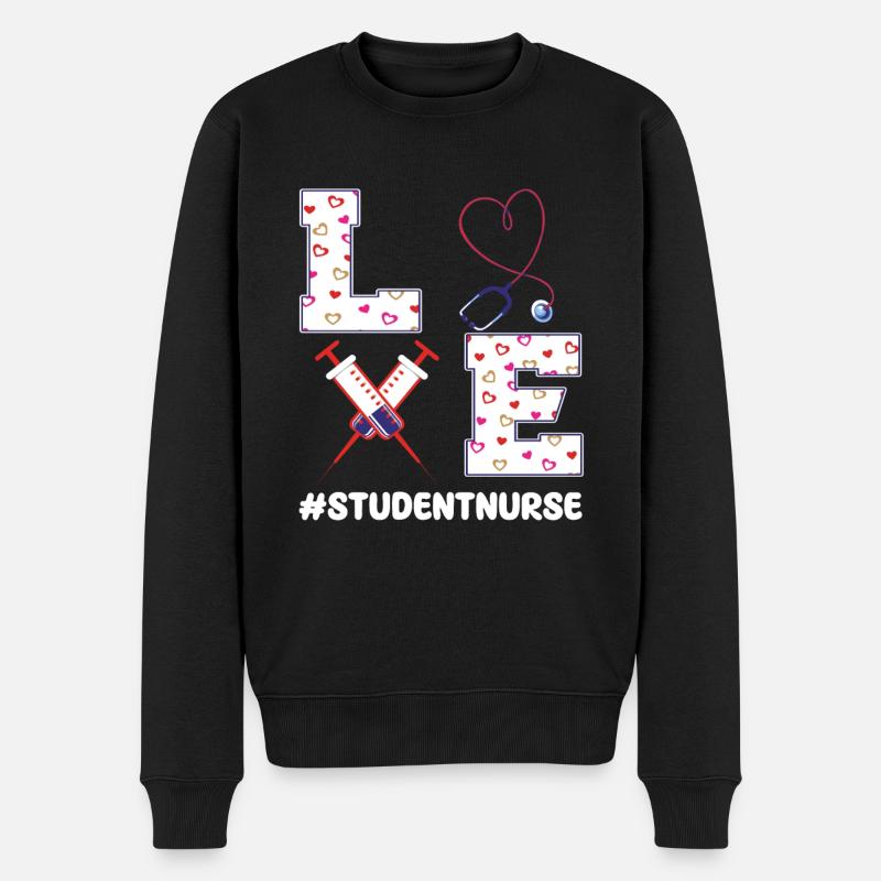 Étudiante infirmière - Pull Premium bio Homme - noir