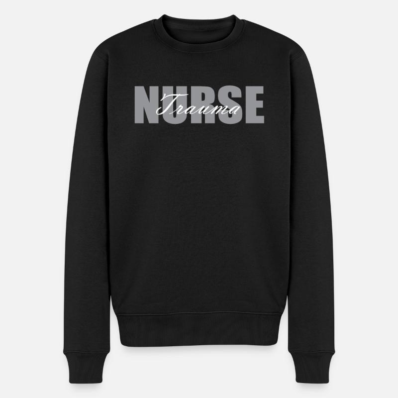 Trauma Krankenschwester Motiv - Männer Premium Bio Pullover - Schwarz