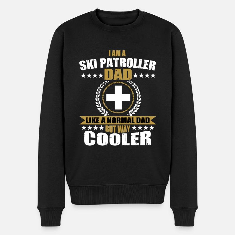 Lustiger Skipatroller Papa Pisten Notfall - Männer Premium Bio Pullover - Schwarz